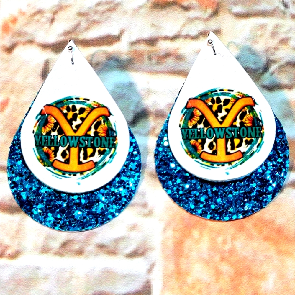 Yellowstone  faux Leather earrings